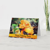 野生キノコ自然パーソナライズされた誕生日カード カード (正面)