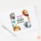 野生クールの2歳の誕生日に動物園のゼブラサファリ スクエアシール (封筒)