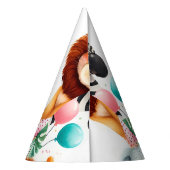 野生クールの2歳の誕生日に動物園のゼブラサファリ パーティーハット (裏面)