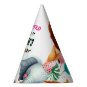 野生クールの2歳の誕生日に動物園のゼブラサファリ パーティーハット (右)