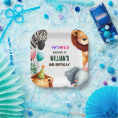 野生クールの2歳の誕生日に動物園のゼブラサファリ ペーパープレート (パーティー)