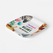 野生クールの2歳の誕生日に動物園のゼブラサファリ ペーパープレート (傾斜あり)