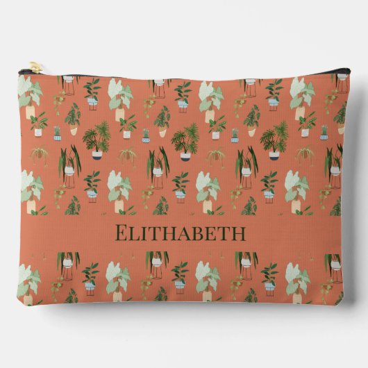 野生サボテンのパターン アクセサリーポーチ (正面)