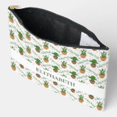 野生サボテンのパターン アクセサリーポーチ (見開き)