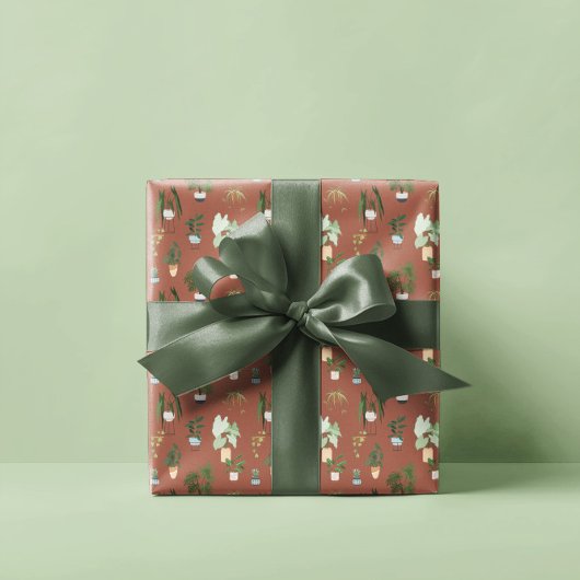 野生サボテンのパターン ラッピングペーパー