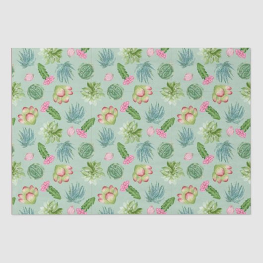 野生サボテンのパターン 薄葉紙 (正面)