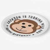 野生サル ジャングルサファリ 動物 子供の誕生日 ペーパープレート (アングル)