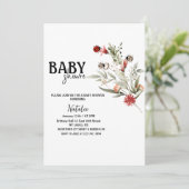 野生シンプルの花のベビーシャワー招待状 招待状 (スタンド正面)