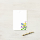 野生シンプルカラフルの花の水の色パッチ ポストイット (デスク上)