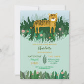 野生ジャングルのトラの誕生日の動物園のサファリ 招待状 (正面)