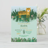 野生ジャングルのトラの誕生日の動物園のサファリ 招待状 (スタンド正面)