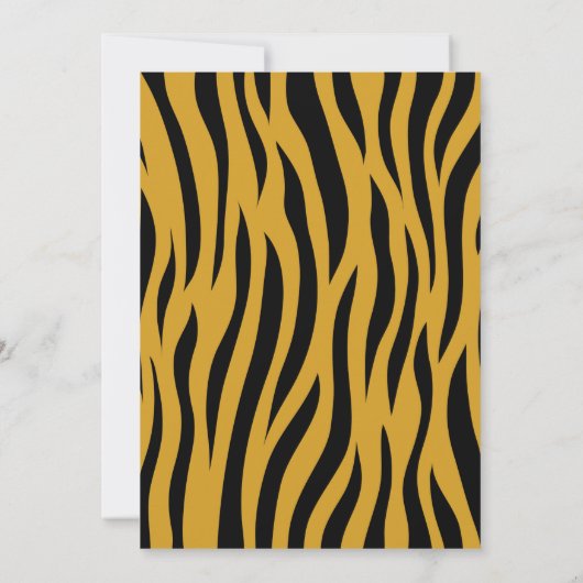 野生ジャングルのトラの誕生日の動物園のサファリ 招待状 (裏面)