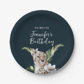 野生ジャングルレオパード成人誕生日パーティー ペーパープレート (正面)