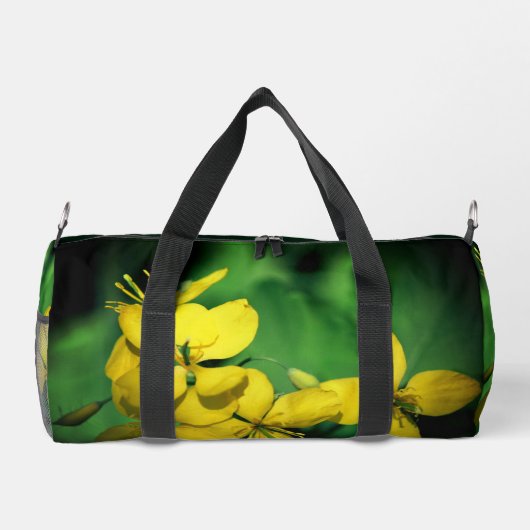 野生ゼラニウムのパーソナライズされた花 ダッフルバッグ (裏面)