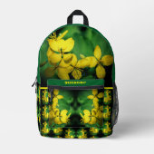 野生ゼラニウムのパーソナライズされた花 プリントバックパック (正面)