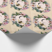 野生バラの冠，ハニービー/養蜂家モノグラム ラッピングペーパー (角)