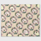 野生バラの冠,ハニービー/養蜂家モノグラム ラッピングペーパー (フラット)