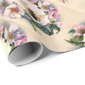 野生バラの冠,ハニービー/養蜂家モノグラム ラッピングペーパー (ロールコーナー)