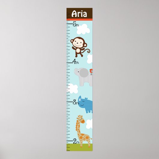 野生パーソナライズされたのジャングル動物の成長図 ポスター (正面)