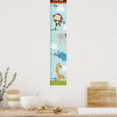 野生パーソナライズされたのジャングル動物の成長図 ポスター (キッチン)