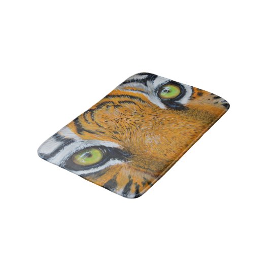 野生パーソナライズされたの動物の虎の目 バスマット (アングル)