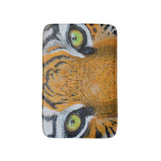 野生パーソナライズされたの動物の虎の目 バスマット (正面縦)