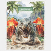 野生パーソナライズされたティラノサウルス名前をカスタムする フリースブランケット (正面)