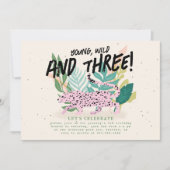 野生パーティー動物子供の誕生日パーティの招待状 招待状 (正面)