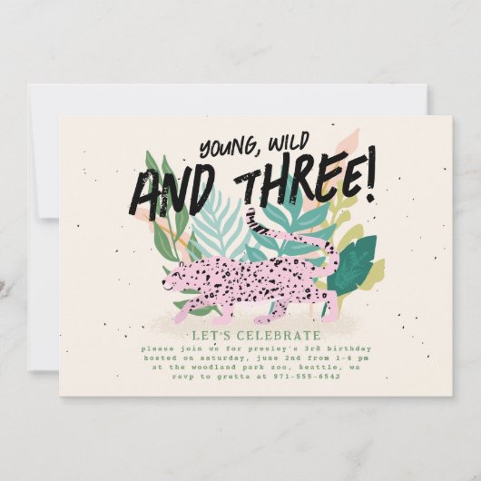 野生パーティー動物子供の誕生日パーティの招待状 招待状 (正面)