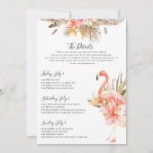 野生ヒョウのバチェロレッテ週末旅程 招待状 (裏面)