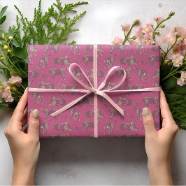 野生ヒョウパターン（の模様が）あるピンク 薄葉紙