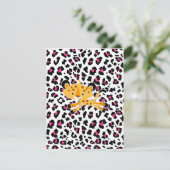 野生ヒョウピンクベビーシャワー招待状! 招待状 (スタンド正面)