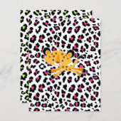 野生ヒョウピンクベビーシャワー招待状! 招待状 (正面/裏面)