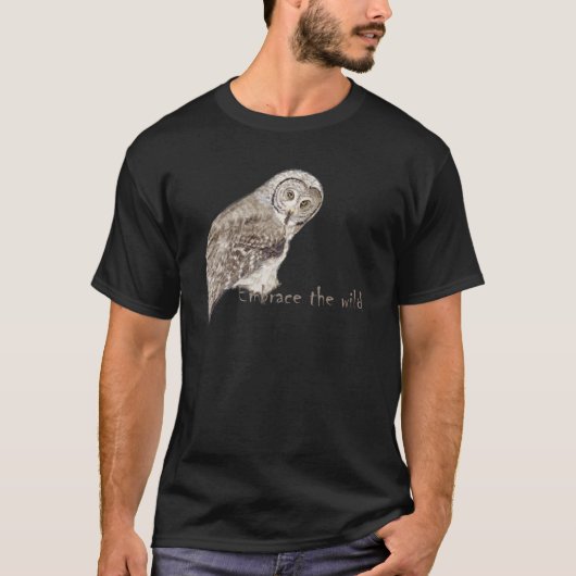 野生フクロウの鳥の水の色の引用文 Tシャツ (正面)