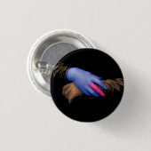 野生フレッド著モナ・リザ手 缶バッジ (正面&裏面)