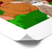 野生フレンドリーの動物かわいいキッズルーム ポスター (角)