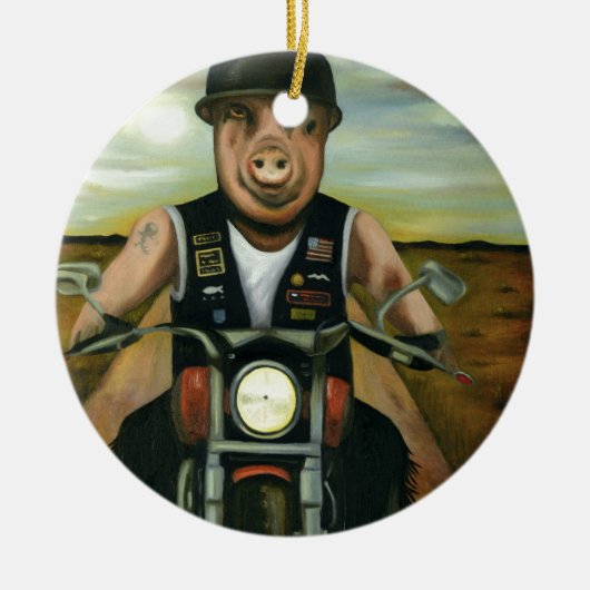 野生ブタ セラミックオーナメント (正面)