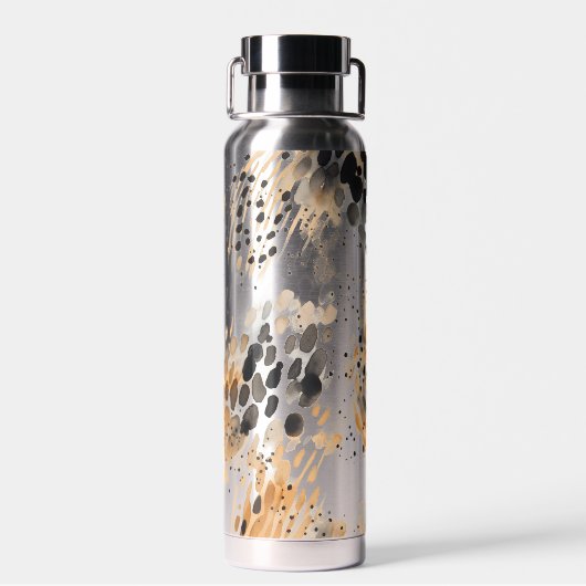 野生ブラッククリームヒョウ動物 ウォーターボトル (背面)