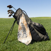 野生ブラッククリームヒョウ動物 ゴルフタオル (グリーン)