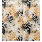 野生ブラッククリームヒョウ動物 シャワーカーテン (正面)