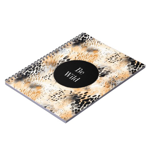 野生ブラッククリームヒョウ動物 ノートブック (左側)