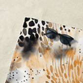 野生ブラッククリームヒョウ動物 ビーチタオル (インサイチュ)