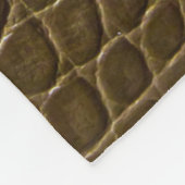 野生ベージュ茶色のわにワニの革 フリースブランケット (角)