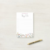 野生モダンのパーソナライズされた花のリスト ポストイット (デスク上)