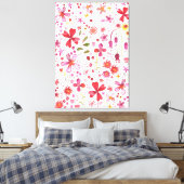 野生モダンの花の水色 キャンバスプリント (インサイチュ (寝室))