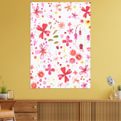 野生モダンの花の水色 キャンバスプリント (インサイチュ (リビング))