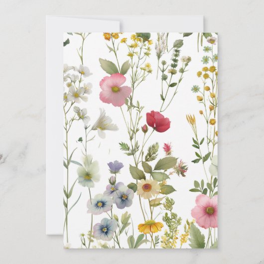 野生モダンの花の誕生日の招待ボホフローラ 招待状 (裏面)