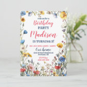 野生モダンの花の誕生日の招待ボホフローラ 招待状 (スタンド正面)