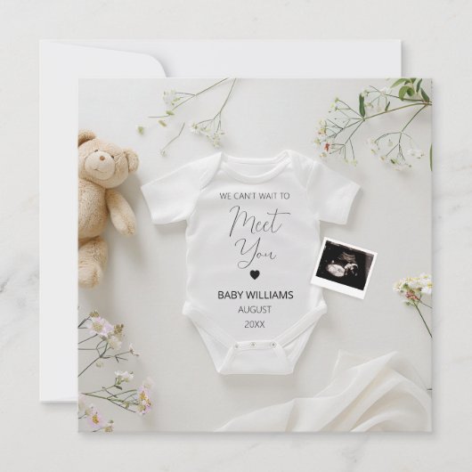 野生モダンの花妊娠のお知らせ 招待状 (正面)