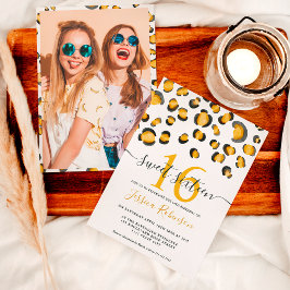 野生モダンヒョウの水の色のパターン甘い16 招待状